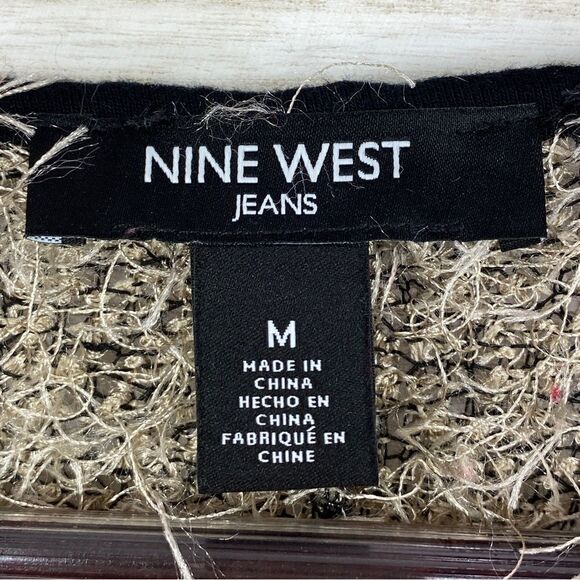 Nine West Sydney Sweater Fuzzy Eyelash Tunic Taupe Medium - Picture 9 of 12